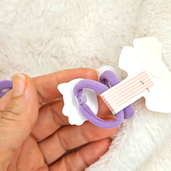 Hello kitty little girl pastel purple hair bands for kids set - Picture 4 of 4